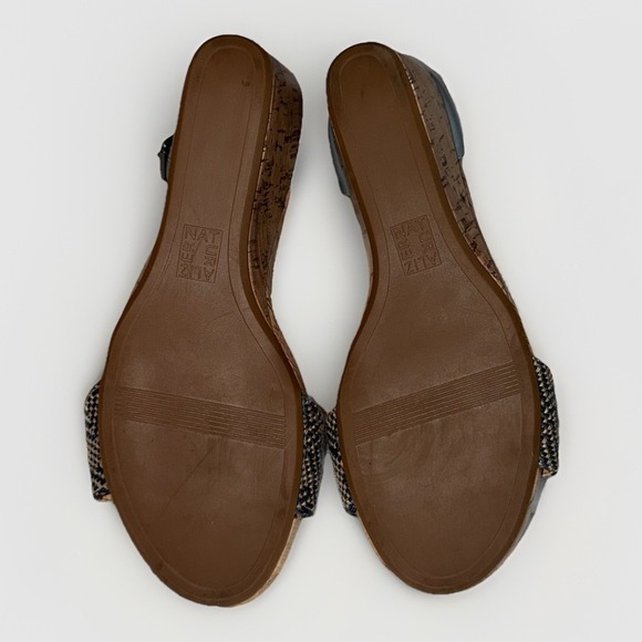 Naturalizer Cami Cork Wedge Blue Leather Ankle Strap Sandals US Size 9.5M - Picture 8 of 10